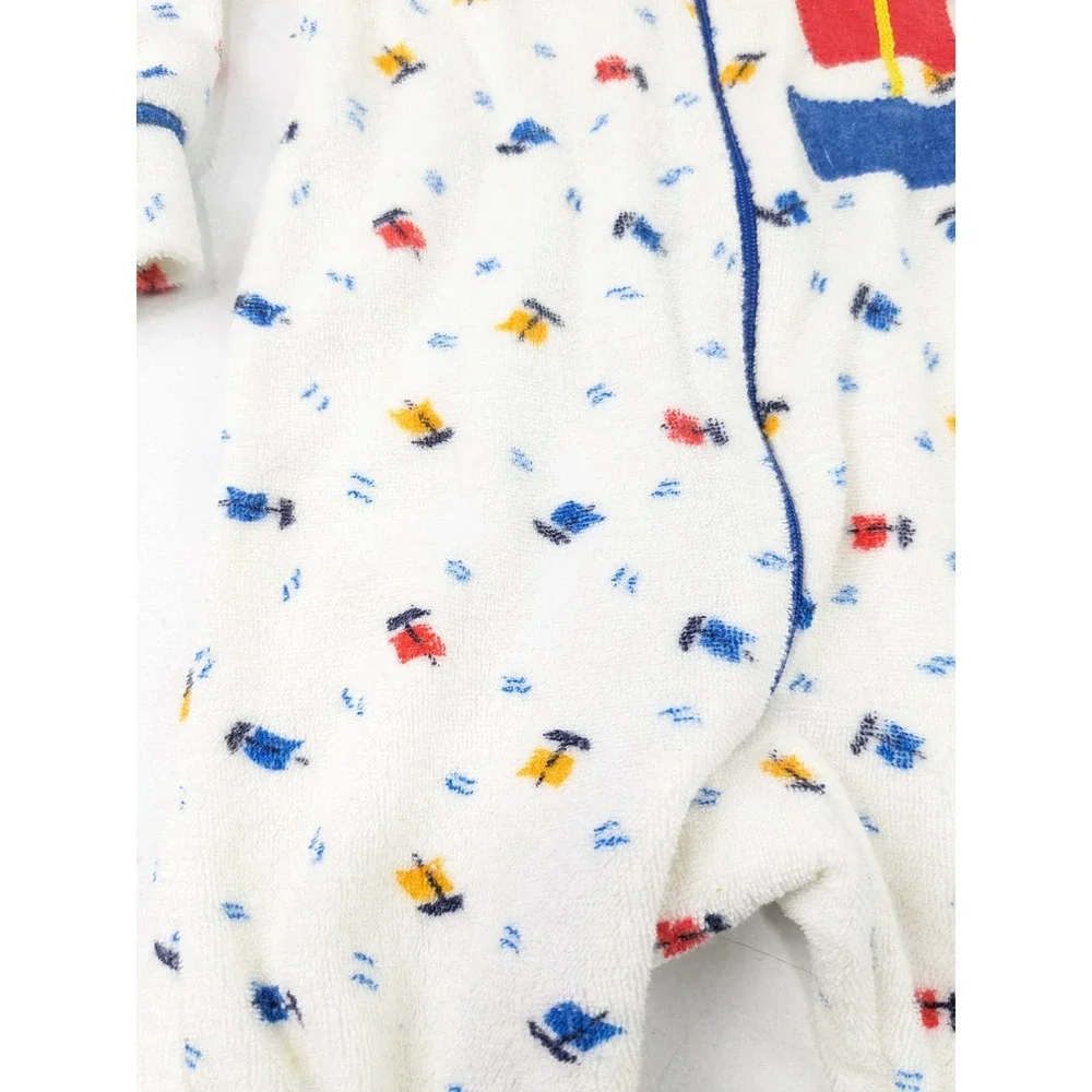 Vintage Kiddo Terry Boat Zip Up Footie